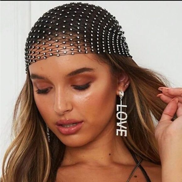 Black Mesh Headscarf P25 - Picture 2 of 5